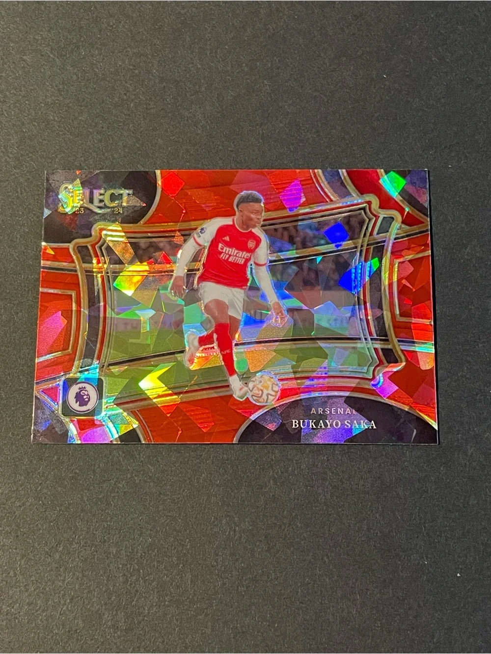 2023/24 Select PL Bukayo Saka Field Level Red Cracked Ice Prizm #202 Card